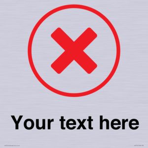 Custom plain background, red cross in a circle sign